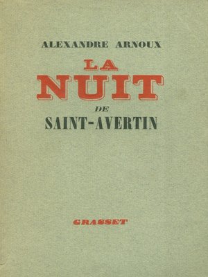 cover image of La nuit de Saint-Avertin